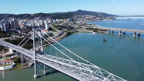 florianópolis bridge on a sunny day and clear sky