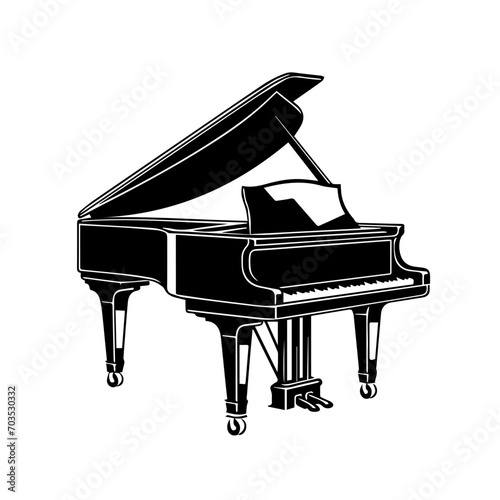 Elegant Grand Piano Vector Illustration photo