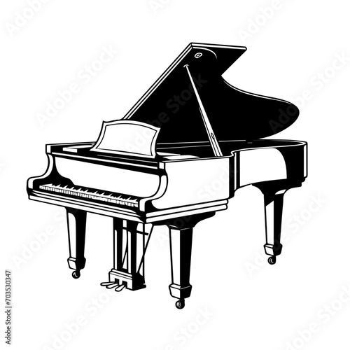 Elegant Grand Piano Vector Illustration photo