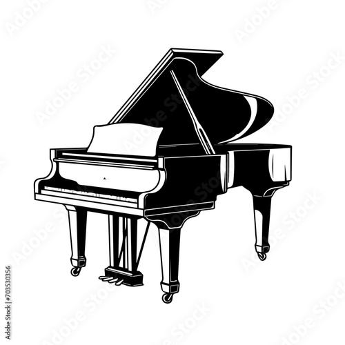 Elegant Grand Piano Vector Illustration photo