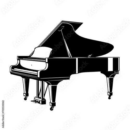 Elegant Grand Piano Vector Illustration