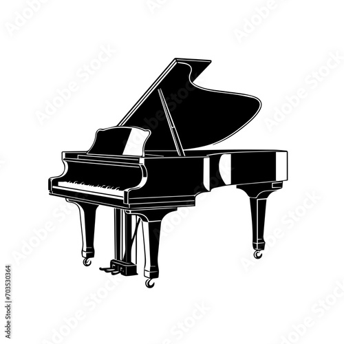 Elegant Grand Piano Vector Illustration