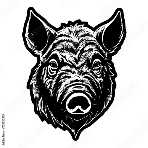 Realistic Pig Head Farm Animal Vector