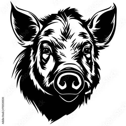 Realistic Pig Head Farm Animal Vector