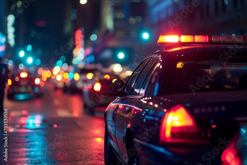 Police department, police officer, police car © DK_2020