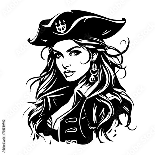 Adventurous Pirate Girl Character Vector