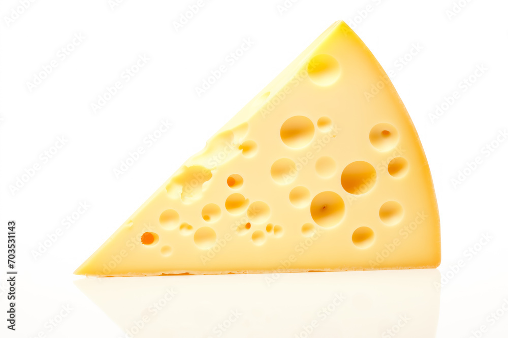 A closeup of cheese with holes like maasdam, emmental or cheddar as background