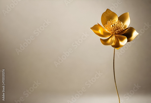 golden flower on minimal background