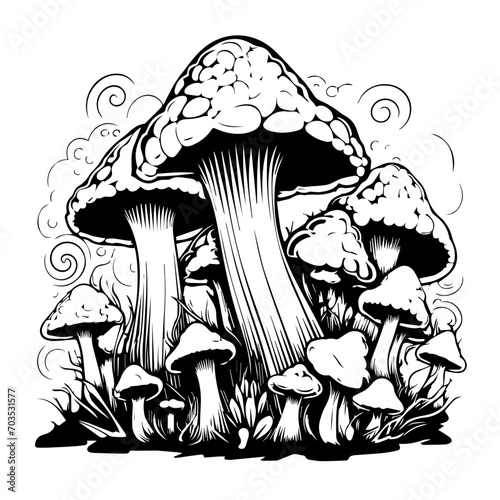Whimsical Magic Mushroom Vector Design