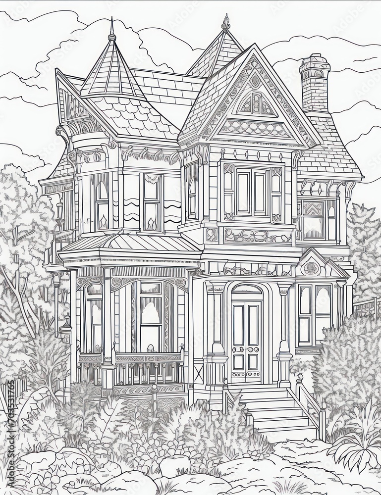 Fototapeta premium Coloring book page