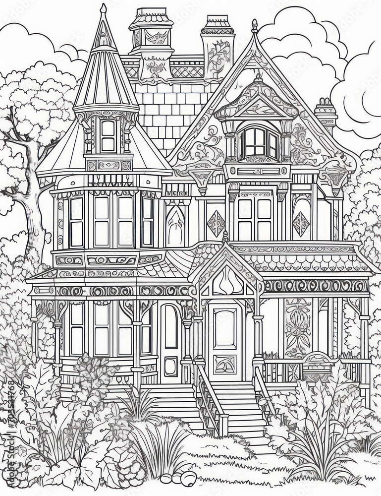 Fototapeta premium Coloring book page