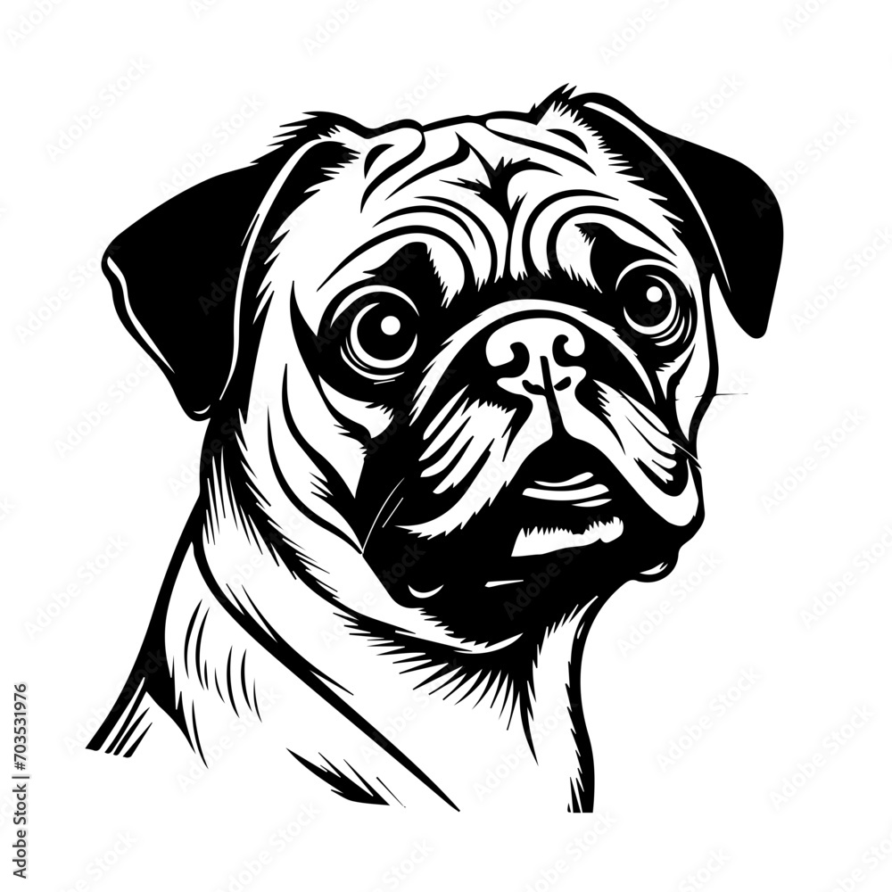 Adorable Pug Dog Cartoon Vector Adorable Pug Dog Cartoon Vector