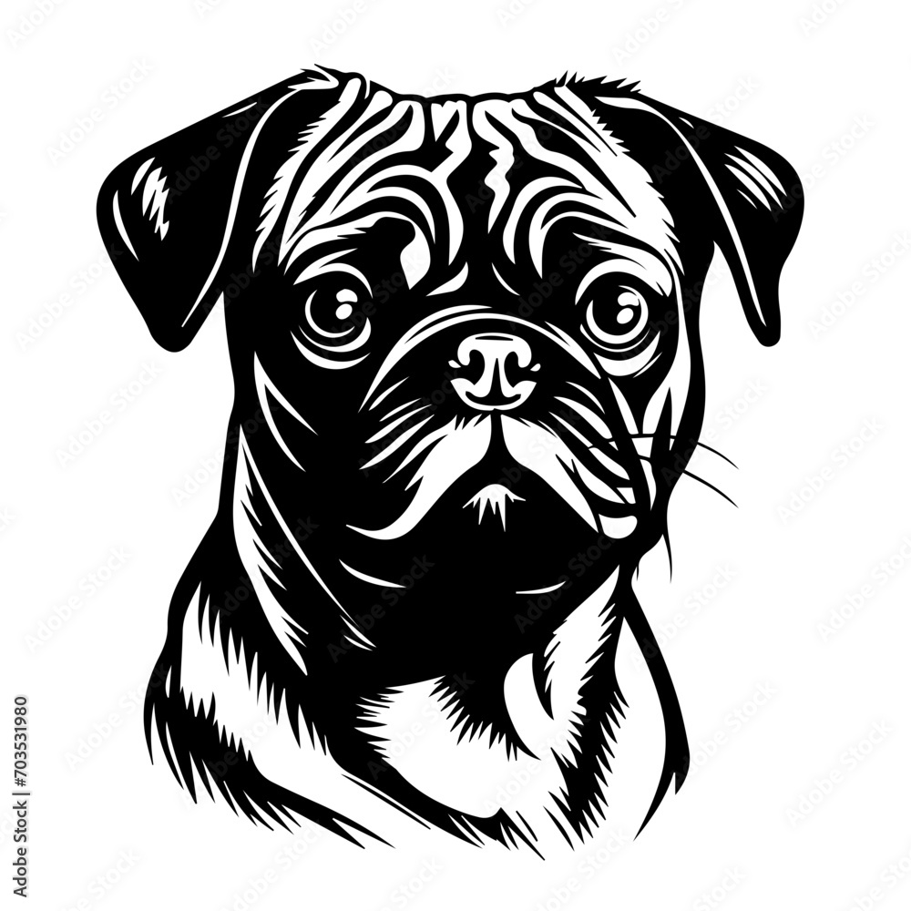 Adorable Pug Dog Cartoon Vector