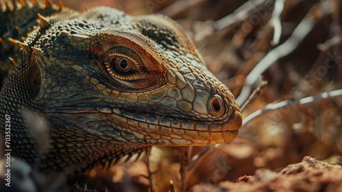 Close-Up Shot of Lizard Camouflaged on Ground