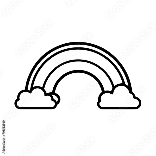 Vibrant Rainbow in Sky Vector Art