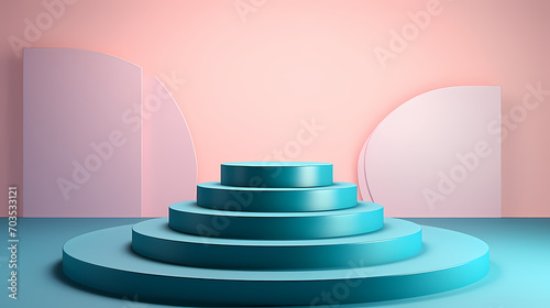 3D rendering minimalist background product booth, podium, stage, product commercial photography background, cosmetics booth