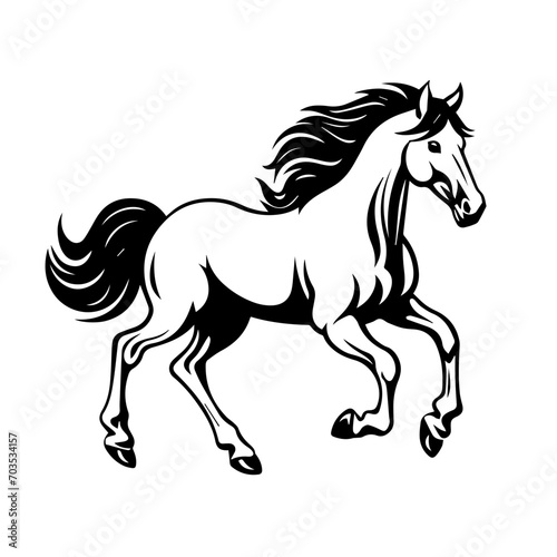 Dynamic Running Horse Vector Illustration