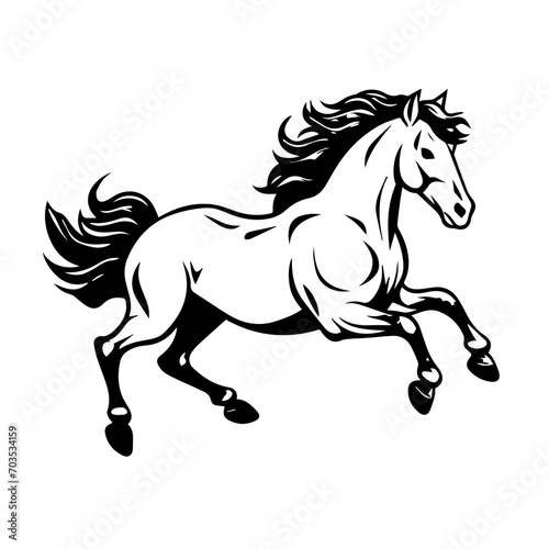 Dynamic Running Horse Vector Illustration