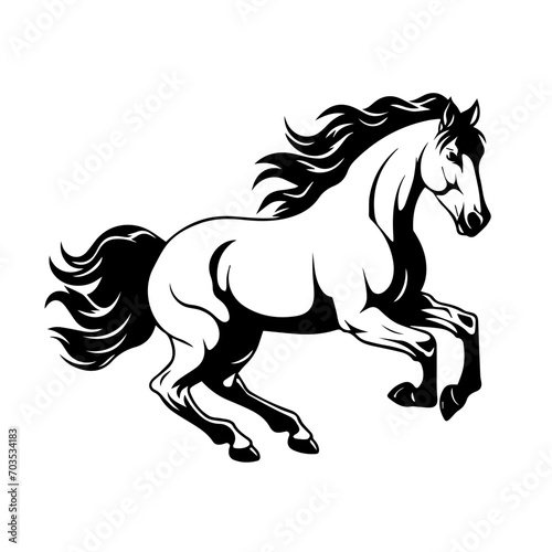 Dynamic Running Horse Vector Illustration