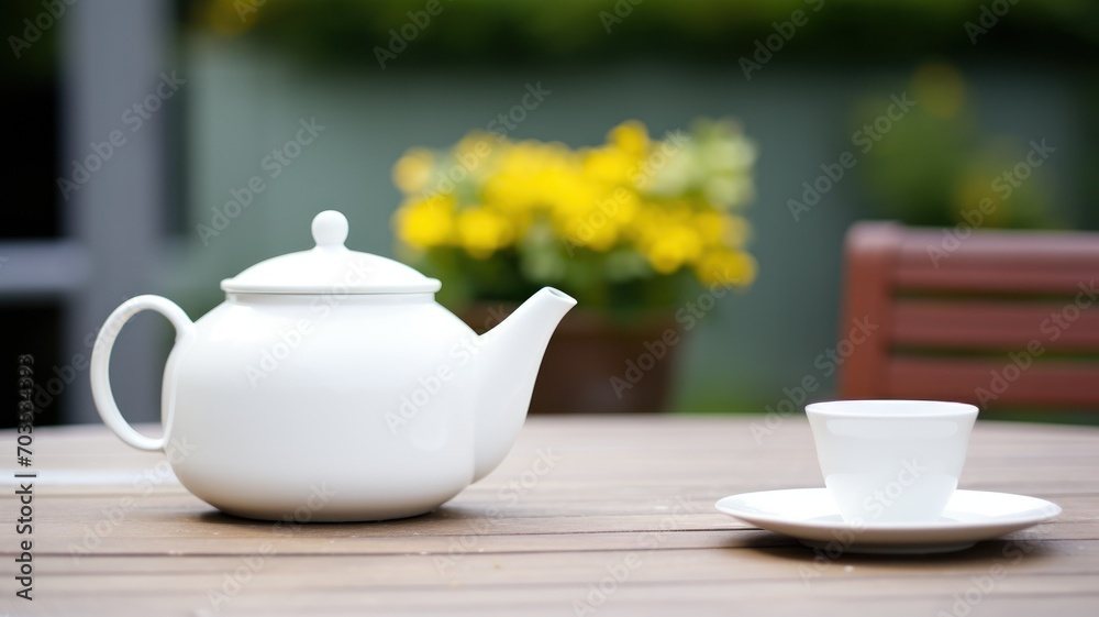 Fototapeta premium teapot and cup. Generative AI