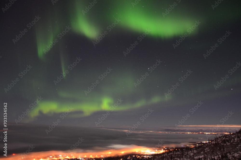 Fototapeta premium Northern Lights Eagle River Alaska