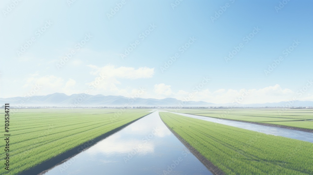 road in the field. Digital made background. Generative AI road in the field. Digital made background. Generative AI