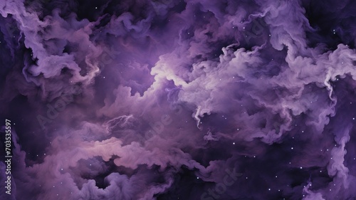 Purple space background  beautiful nebula galaxy. Generative AI
