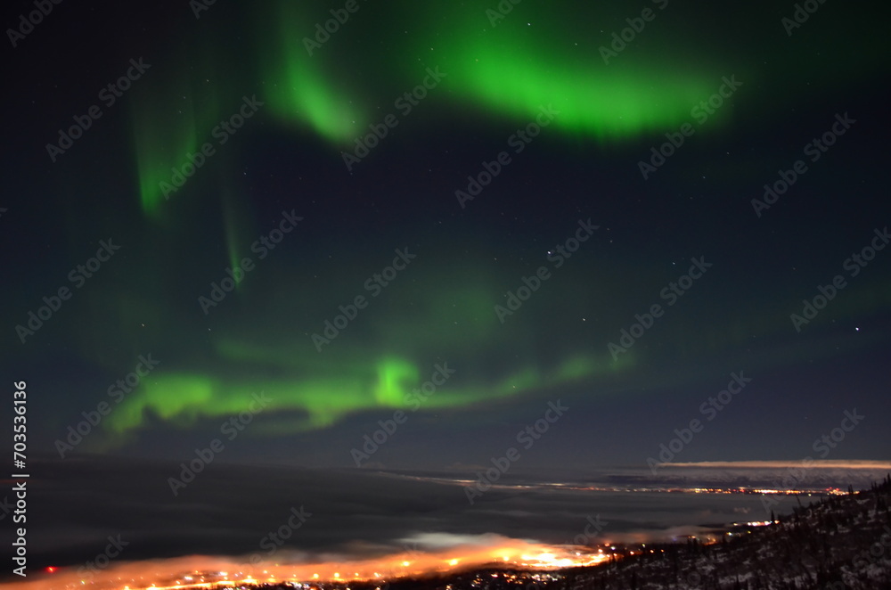 Fototapeta premium Northern Lights Eagle River Alaska