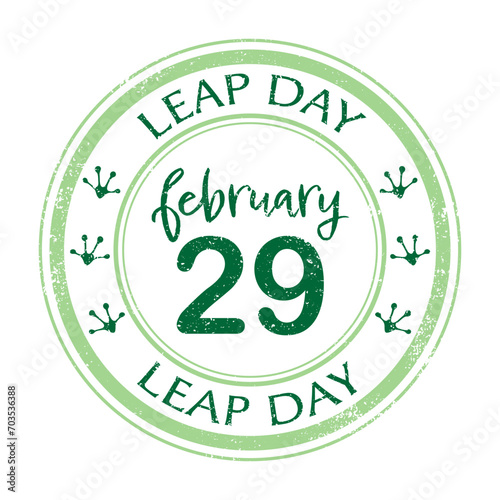 A grunge circle stamp for leap day, February 29
