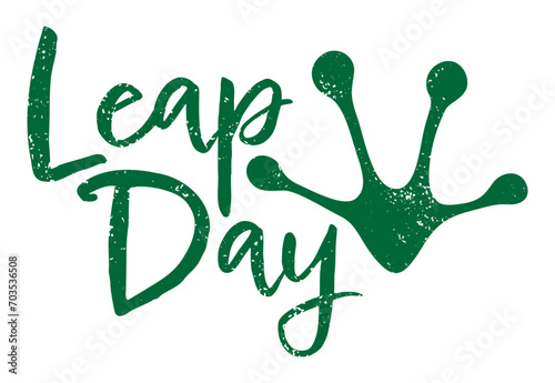 Grunge leap day and frog print design 