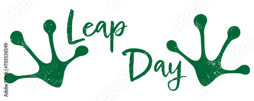 Grunge leap day and frog print design 