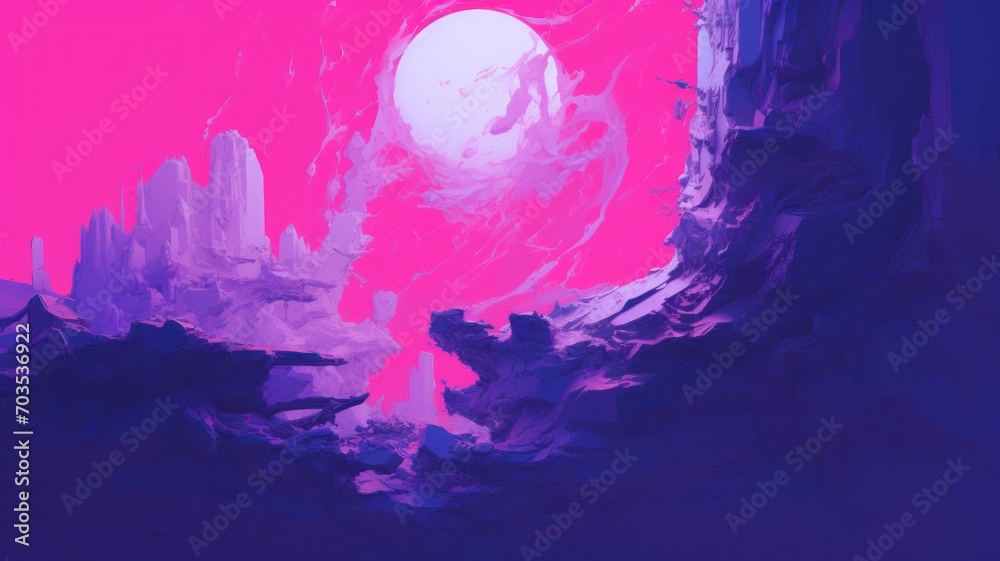 Fototapeta premium background with stars and glowing energy circle. Generative AI