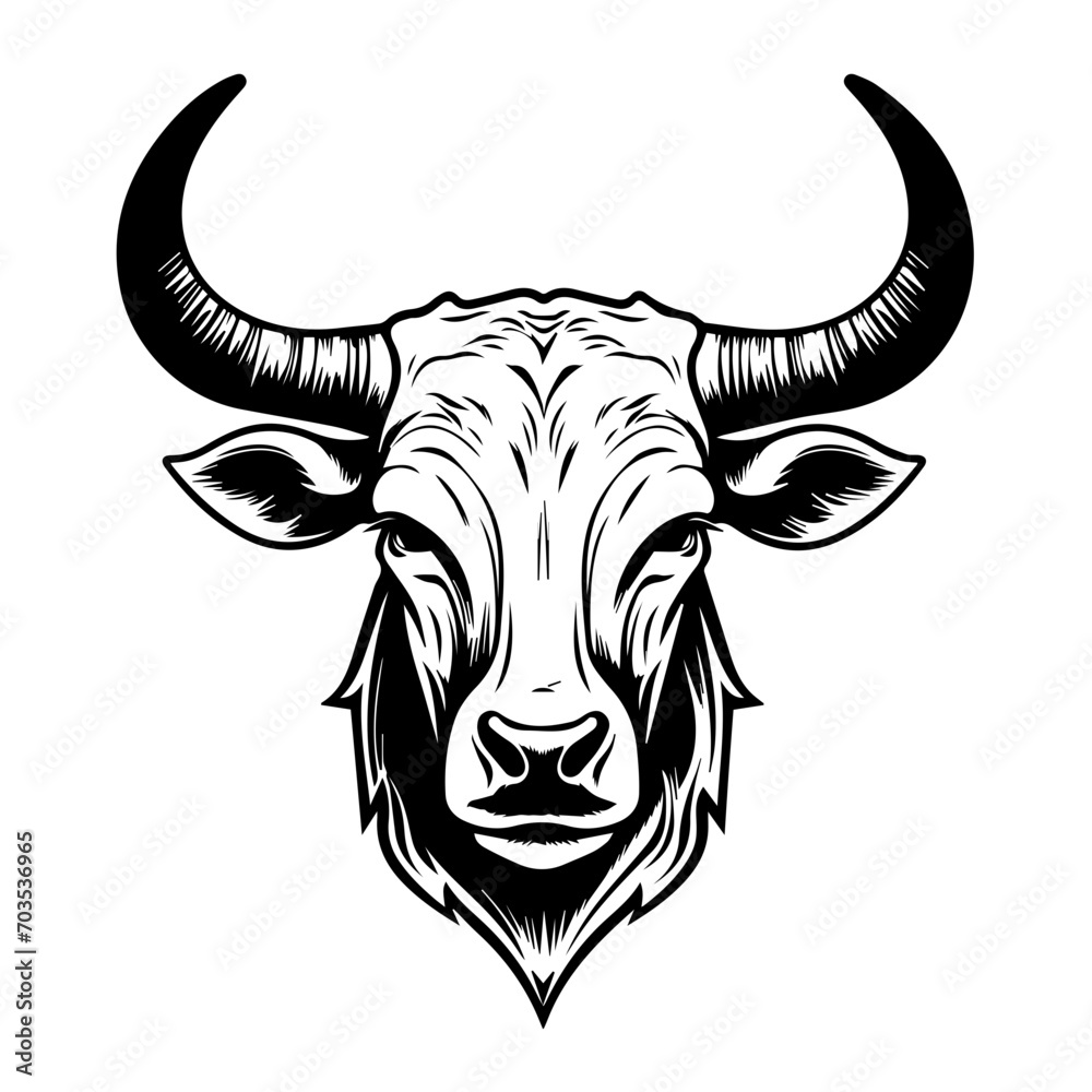 Texas Longhorn Bull Head Vector Emblem Texas Longhorn Bull Head Vector Emblem