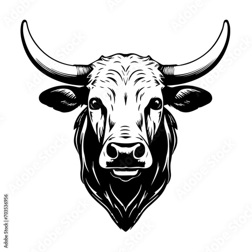 Texas Longhorn Bull Head Vector Emblem