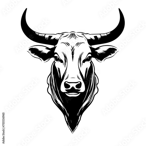 Texas Longhorn Bull Head Vector Emblem