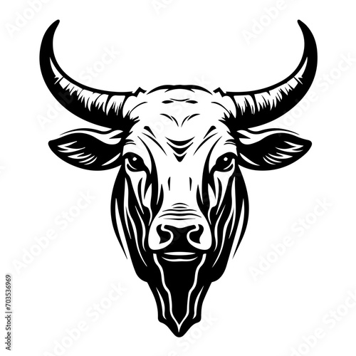 Texas Longhorn Bull Head Vector Emblem