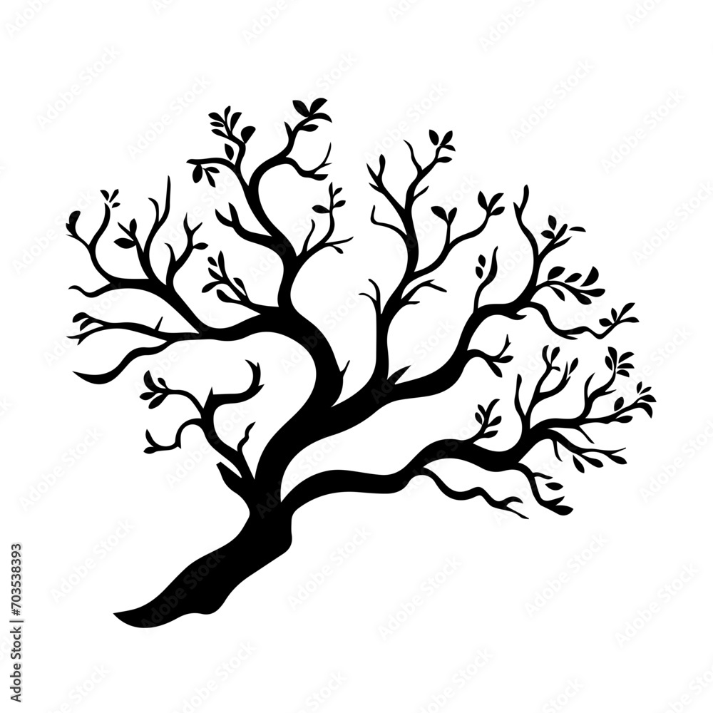 Elegant Tree Branch with Leaves Vector Elegant Tree Branch with Leaves Vector