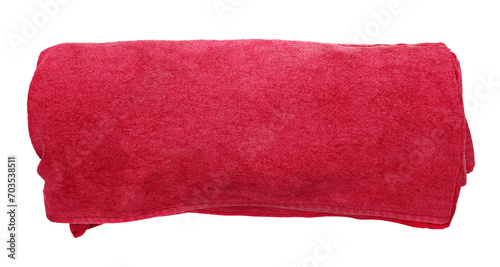Towel roll isolated on white background, top view
