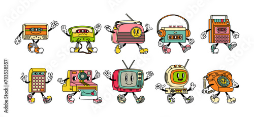 70s Retro Tech Cartoon Characters