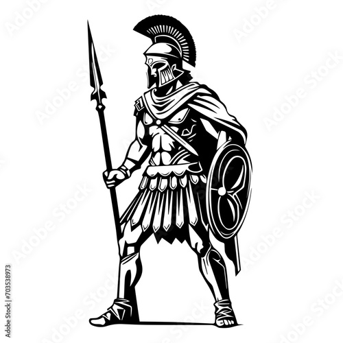 Ancient Greek Warrior Vector