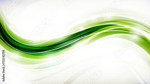 Ecology abstract vector background. Natural flow energy concept backdrop. Green wave design promoting sustainability and organic harmony