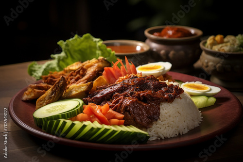 Photo nasi gudeg a signature rice dish from jogja photo