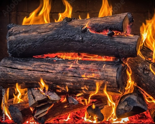 Embers of Warmth: Firewood in Flames