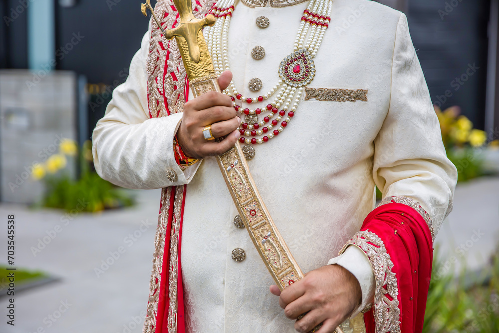 Indian Punjabi groom's traditional wedding outfit