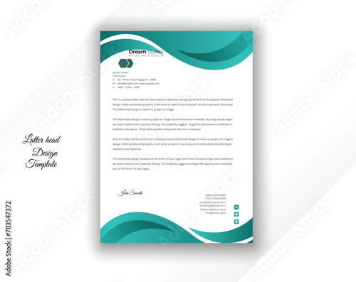 Company letterhead template for business identity, modern corporate letterhead template premium vector, modern professional letterhead design