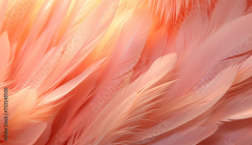 Close up of Beautiful abstract color white and pink feathers, fluffy Background in pastel colors