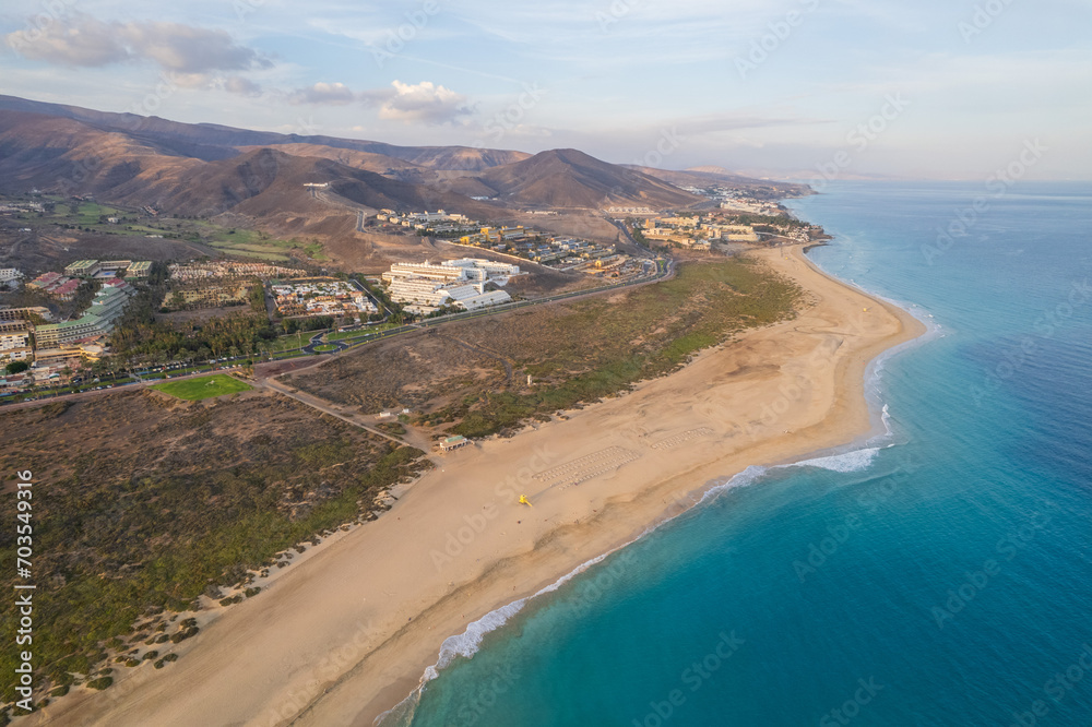 Aerial view of Fuerteventura coast
