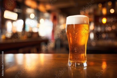bar pub beer cup glass draft beer. ale homebrewed focus bokeh