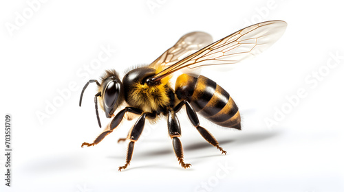 isolated bee, empty space on transparent background, white © Kpow27