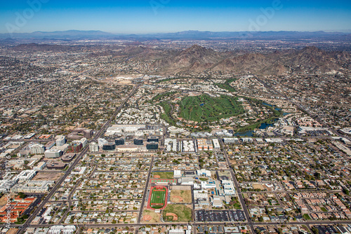 Aerial view looking from South to North over the 24th Street & Camelback Road area